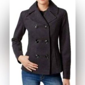 Me Jane Women's Dark Gray Pea Coat
